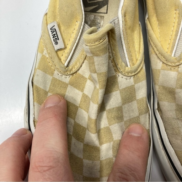 Vans yellow checkered slip on sneakers unisex sizing - Picture 2 of 8